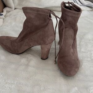Unisa Taupe Suede Heeled Boots